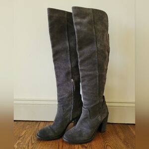 Dolce Vita Gray Suede Heeled Boots